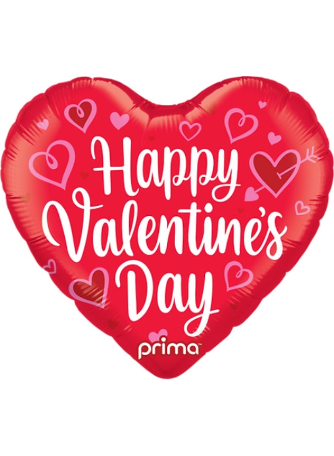 Party Camel 18" Heart Happy Valentine's Day Whimsy Hearts Foil Balloon - Image 1